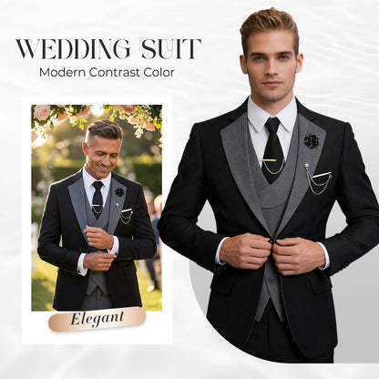 Modern Contrast Color Wedding Suit