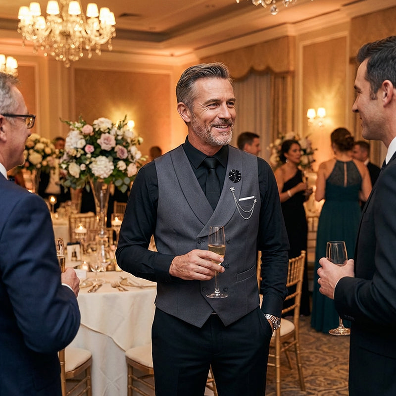 Modern Contrast Color Wedding Suit