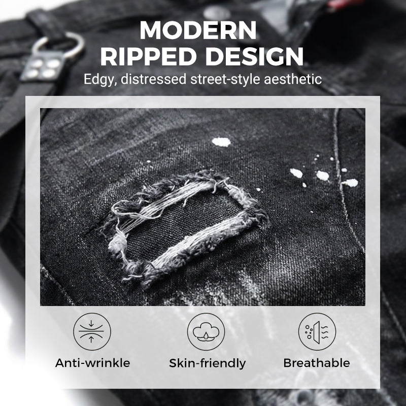 Men's Slim Fit Ripped Distressed Jeans