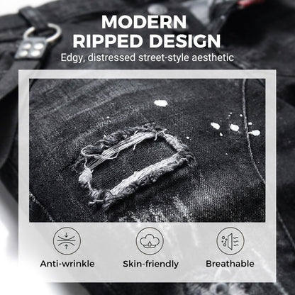 Men's Slim Fit Ripped Distressed Jeans