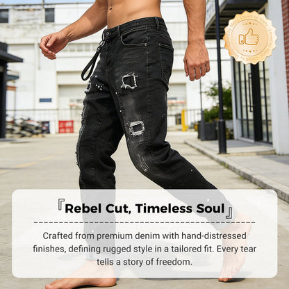 Men's Slim Fit Ripped Distressed Jeans