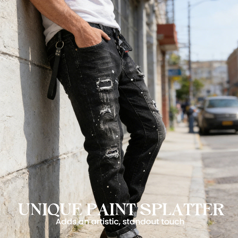 Men's Slim Fit Ripped Distressed Jeans