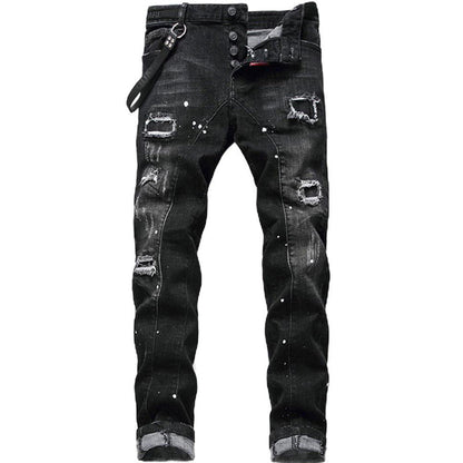 Men's Slim Fit Ripped Distressed Jeans