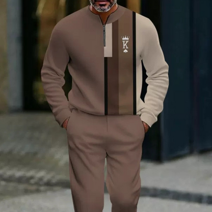 Men's Graphic Print Pullover & Pants Set