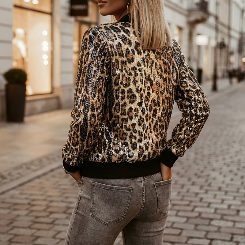 Women's Sequin Leopard Print Jacket