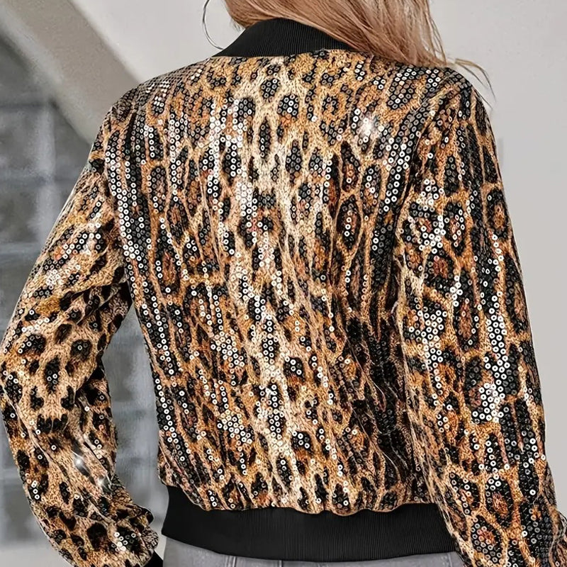 Women's Sequin Leopard Print Jacket