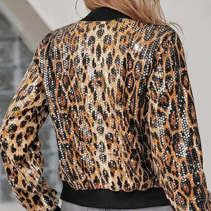 Women's Sequin Leopard Print Jacket