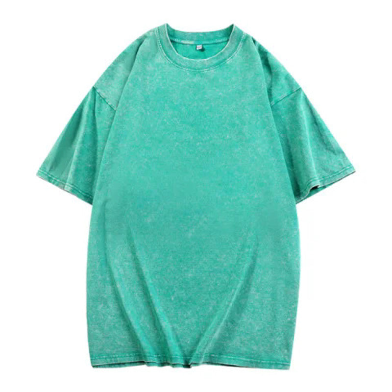 🔥Hot Sale Deals-Loose Vintage Solid Color Short Sleeve Top
