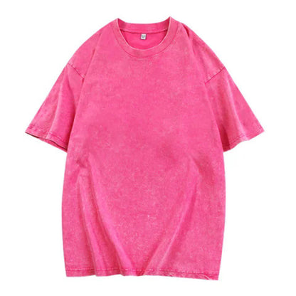 🔥Hot Sale Deals-Loose Vintage Solid Color Short Sleeve Top