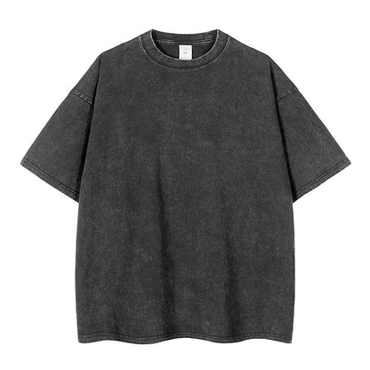 🔥Hot Sale Deals-Loose Vintage Solid Color Short Sleeve Top