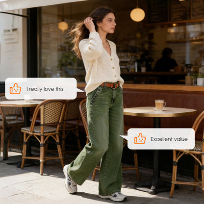 High-Waist Wide-Leg Jeans with Button Detail – Vintage Flair, Premium Washed Denim & Flattering Silhouette 👖✨