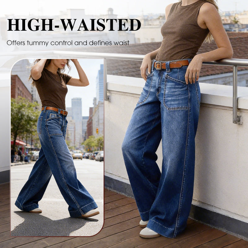 Women's High-Waist Wide-Leg Jeans