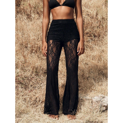 📢📢50% OFF !!!⏰Elegant Lace Flare Pants with High-Waisted Design