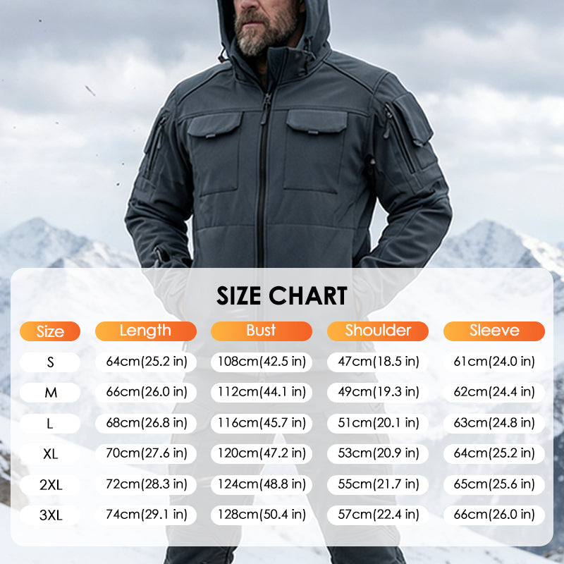 Warm Windproof Hooded Jacket and Cargo Pants Set