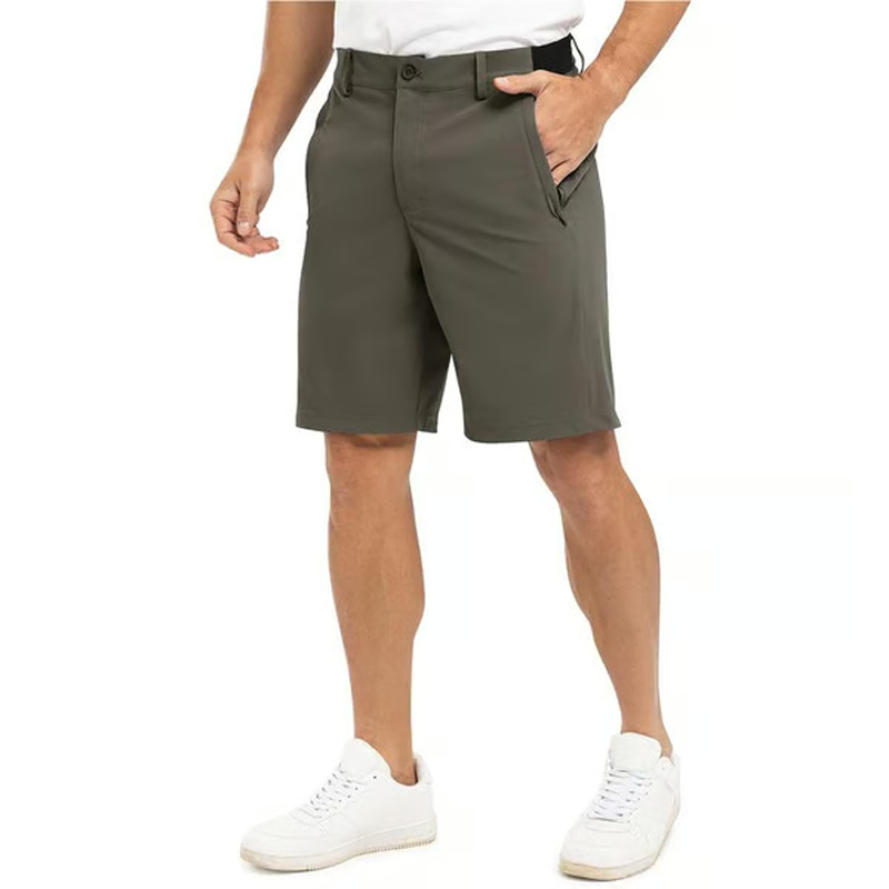 Men's Solid Color Flat Front Shorts
