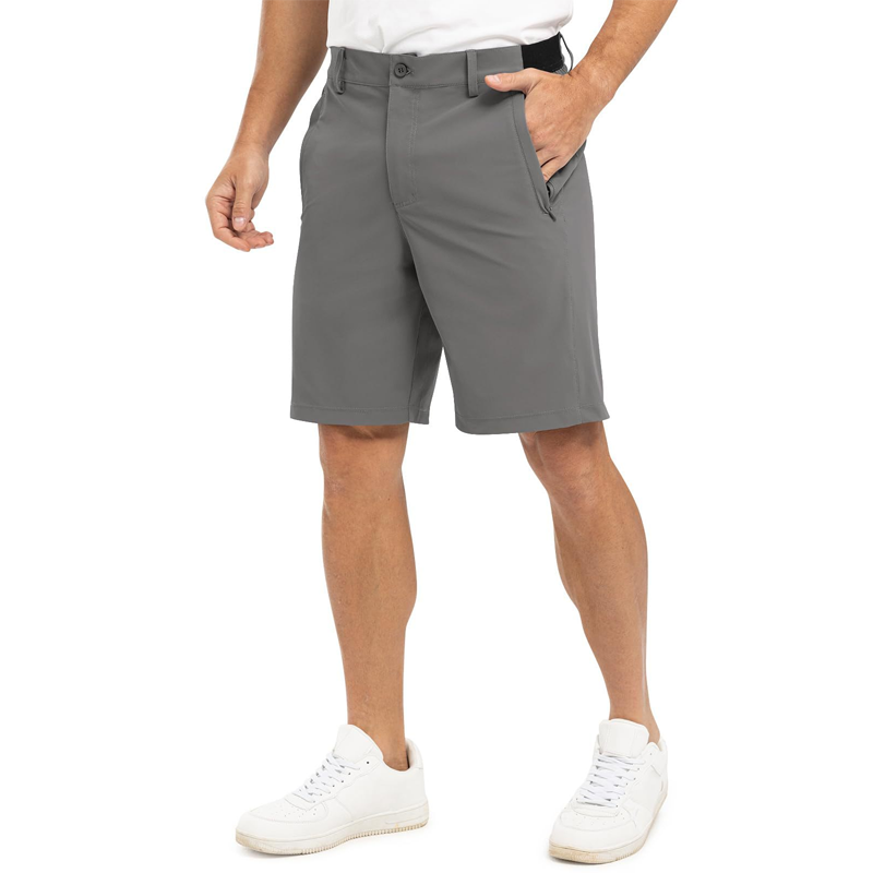 Men's Solid Color Flat Front Shorts