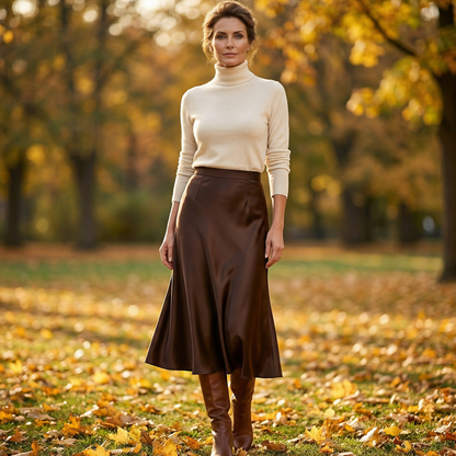 🔥Hot Sale🔥Women's Lustrous High-Waist Satin Skirt