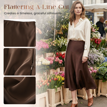 🔥Hot Sale🔥Women's Lustrous High-Waist Satin Skirt