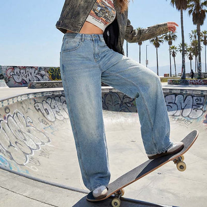 ✨Rhinestone Embellished Wide-Leg Denim Jeans