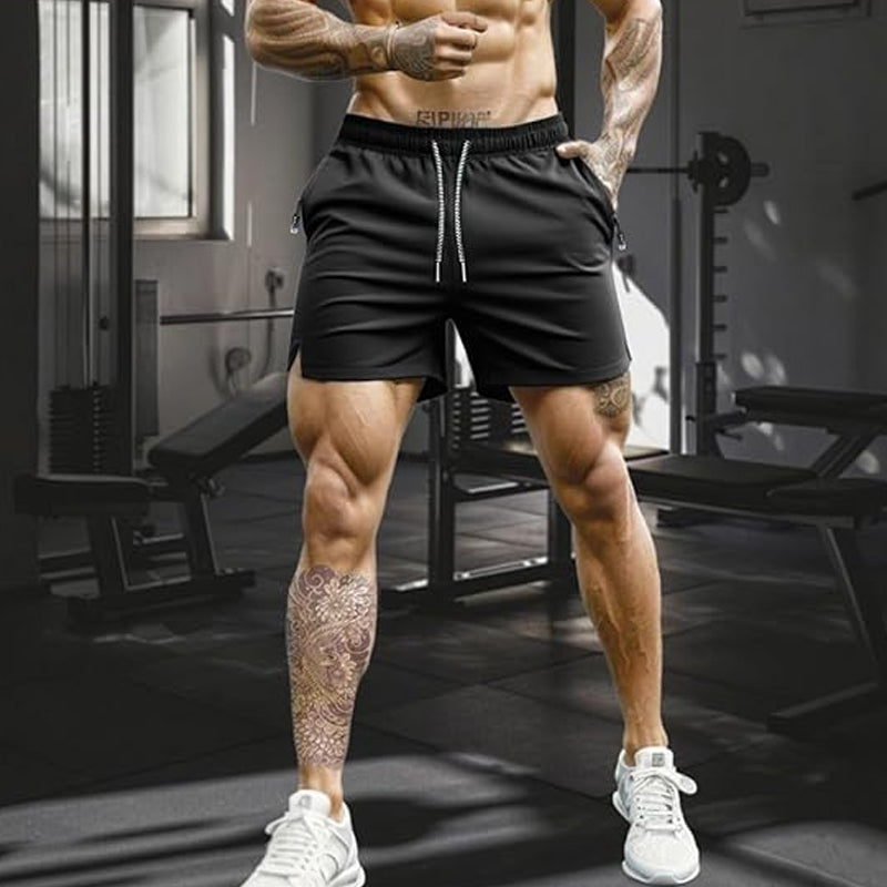 🩳 Quick-Dry Athletic Shorts – Zipper Pockets & Cool-Touch Fabric 🏃