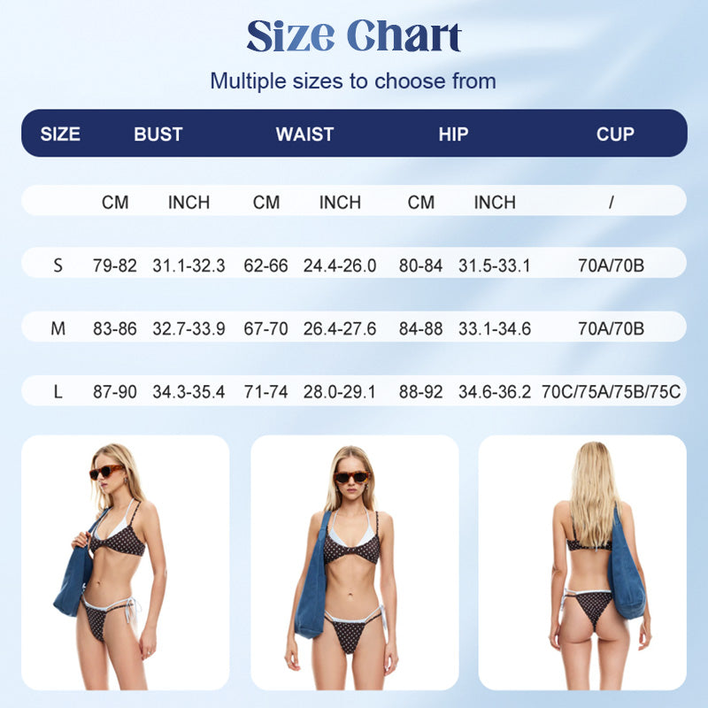 Women's Polka Dot Side-Tie Bikini Set