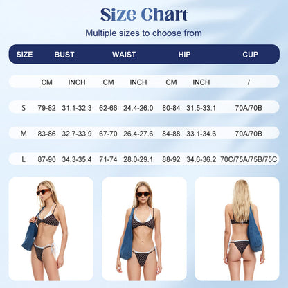 Women's Polka Dot Side-Tie Bikini Set