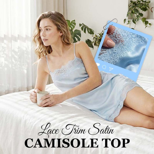 Lace Trim Satin Camisole Top