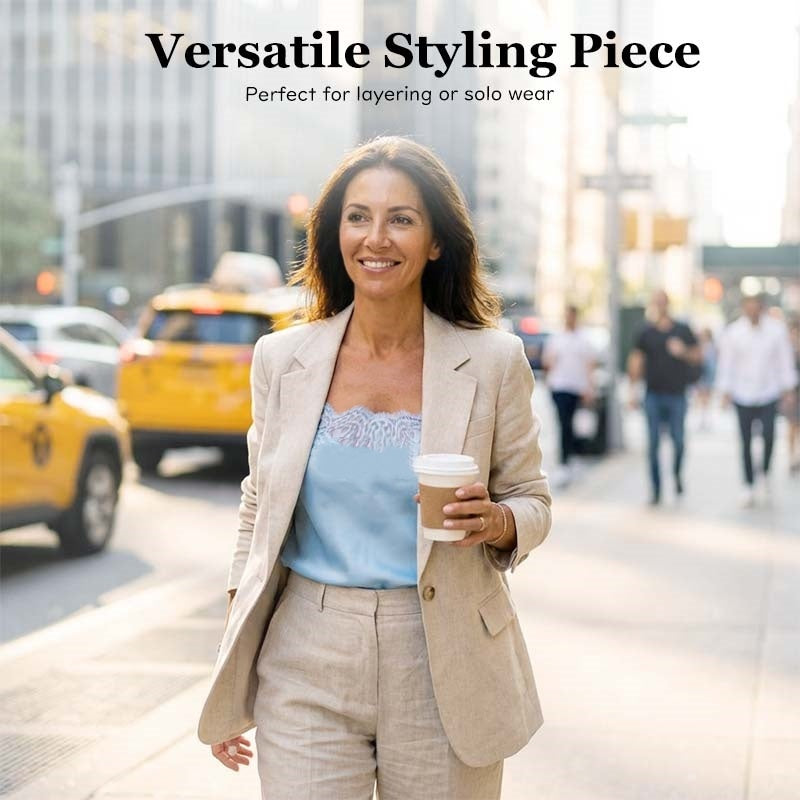 Lace Trim Satin Camisole Top