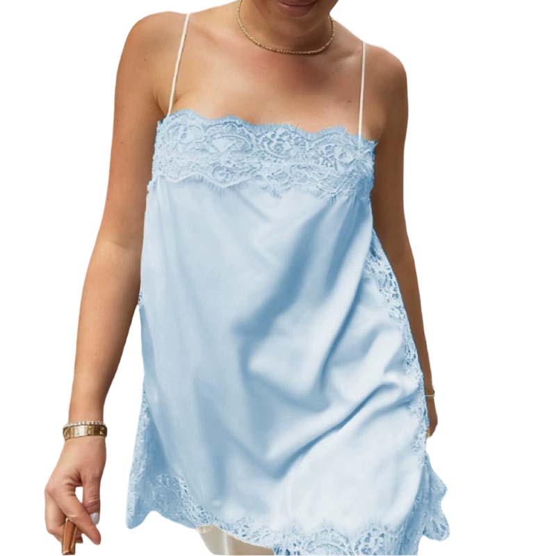 Lace Trim Satin Camisole Top