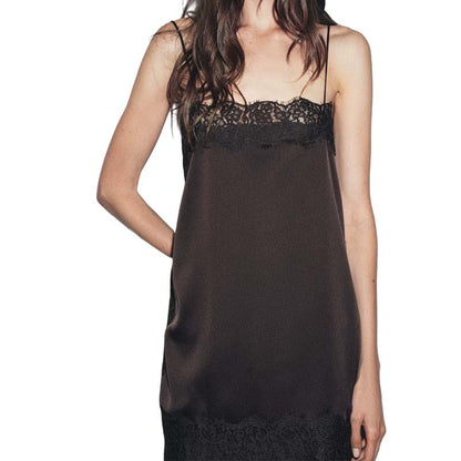 Lace Trim Satin Camisole Top