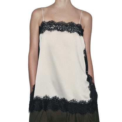 Lace Trim Satin Camisole Top