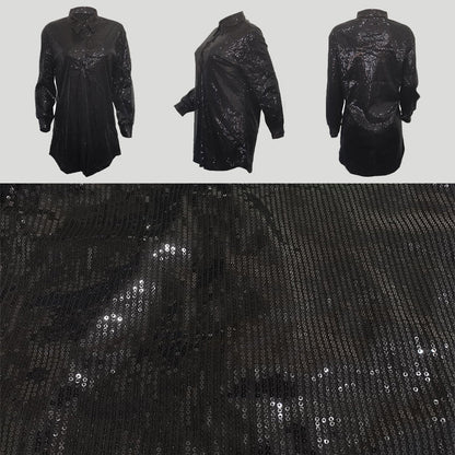 📢📢50% OFF !!!⏰Women's Shiny Sequins Mid-Length Shirt