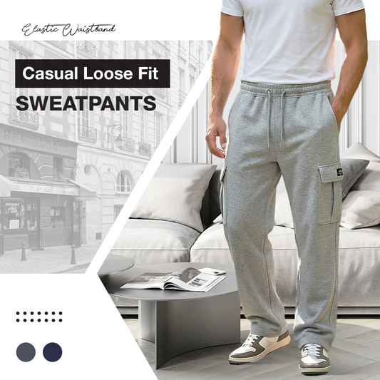 🔥Hot Sale Deals-Men's Casual Loose Fit Cargo Sweatpants