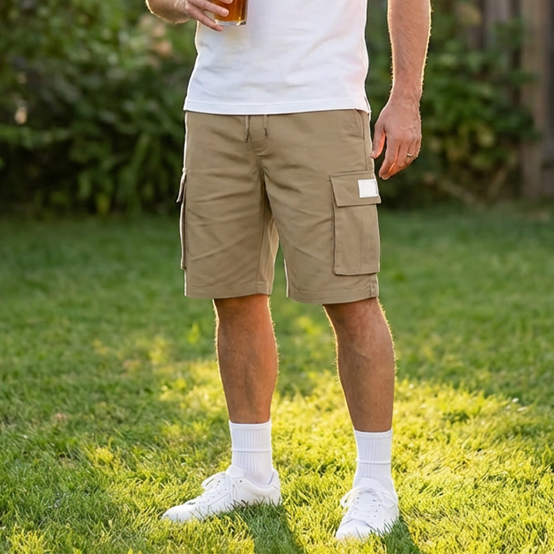 Men's Casual Cargo Shorts with Elastic Waist