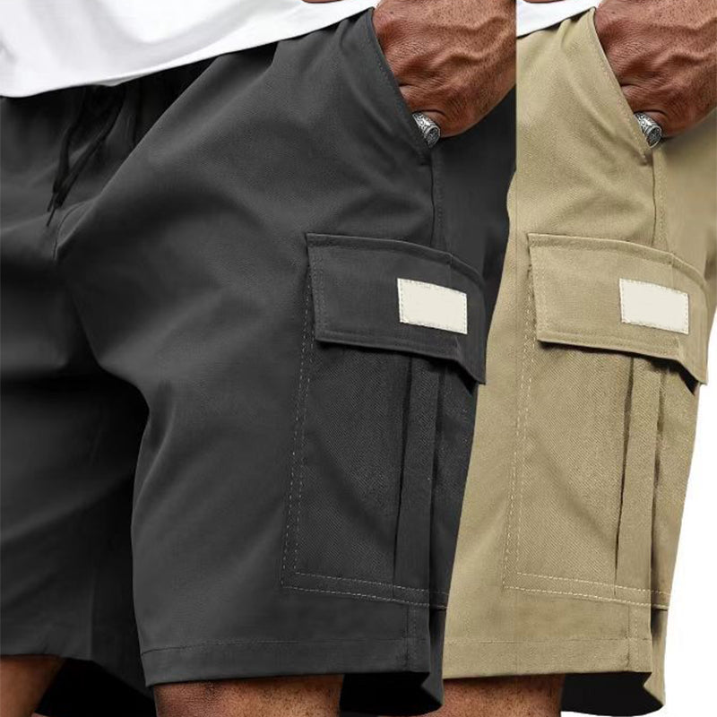 Men's Casual Cargo Shorts with Elastic Waist