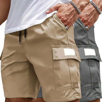 Men's Casual Cargo Shorts with Elastic Waist