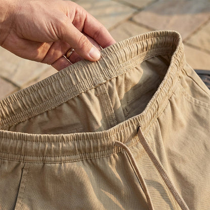 Men's Casual Cargo Shorts with Elastic Waist