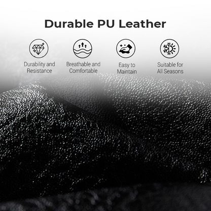 Men's Lined Faux Leather Biker Jacket