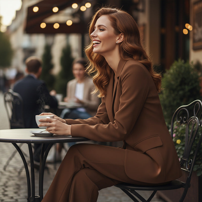 📢📢50% OFF !!!⏰Women's Elegant Blazer and Wide-Leg Pants Set