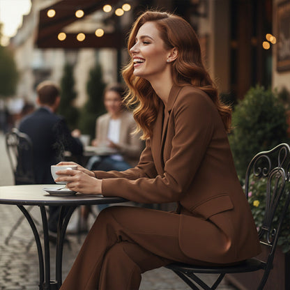 📢📢50% OFF !!!⏰Women's Elegant Blazer and Wide-Leg Pants Set