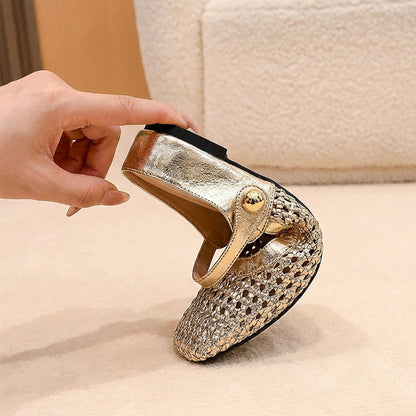 Women's Woven Square-Toe Mary Jane Mules👡