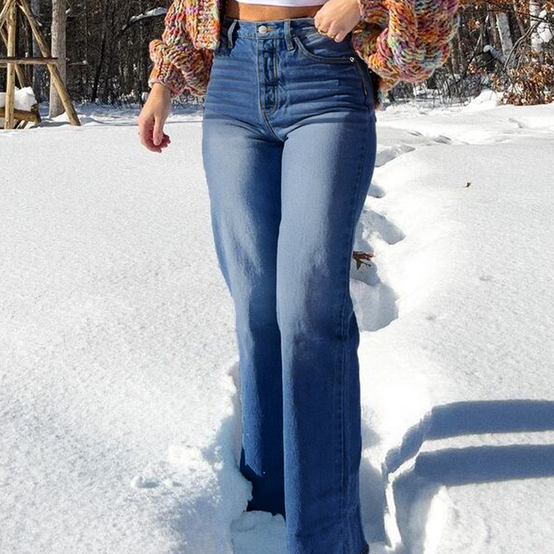 Women's High-Waist Stretch Straight Leg Jeans