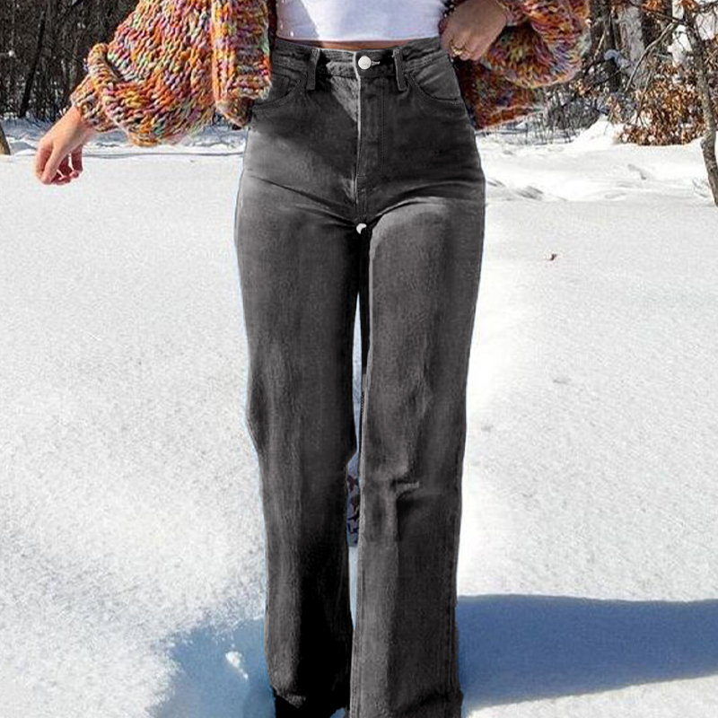 Women's High-Waist Stretch Straight Leg Jeans