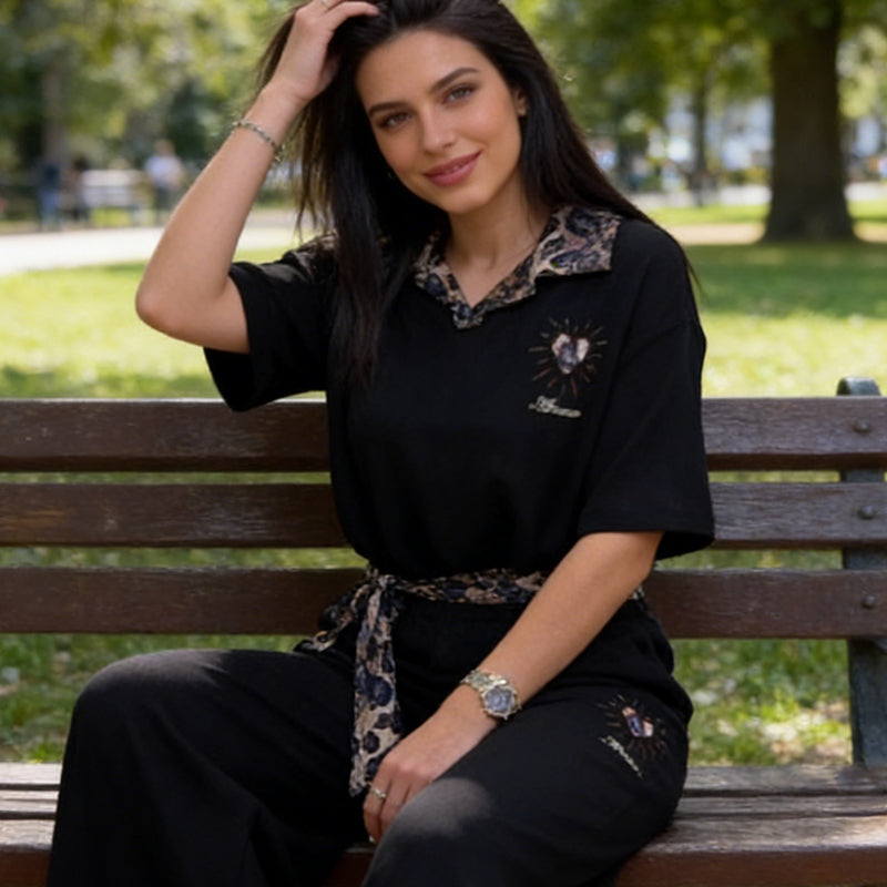 Women's Casual Top & Pants 2-Piece Set