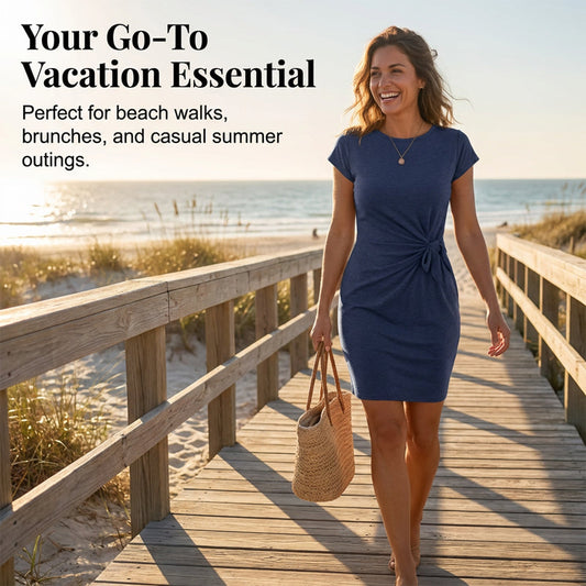 Casual Crew Neck Ruched Bodycon Mini Dress