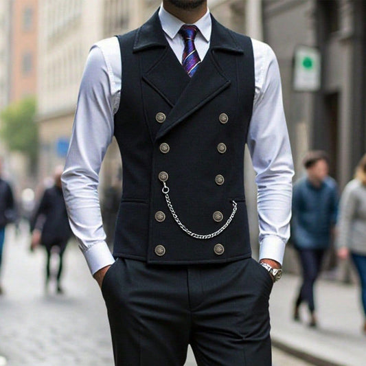 🔥Men's Casual Retro Slim Fit Dress Vests for Suit or Tuxedo🤎🖤