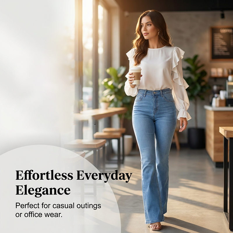 Women's High-Waist Stretch Flare Jeans