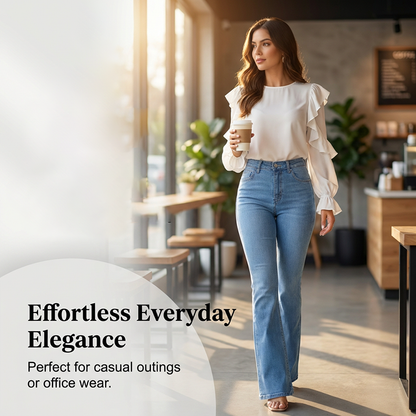 Women's High-Waist Stretch Flare Jeans