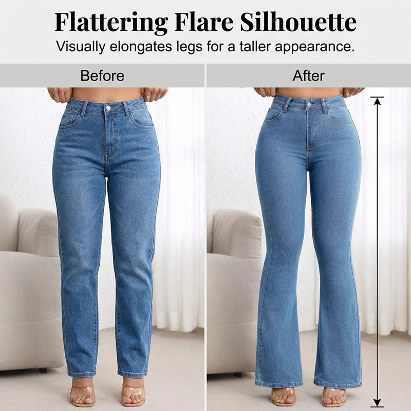 Women's High-Waist Stretch Flare Jeans