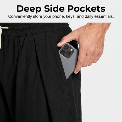 Men's Loose Fit Drawstring Casual Trousers